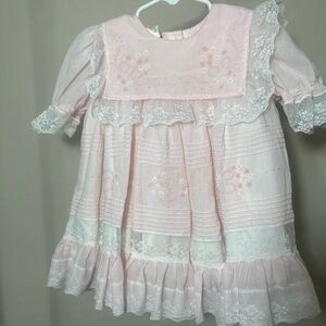 Elegant Pink and White Baby Dress